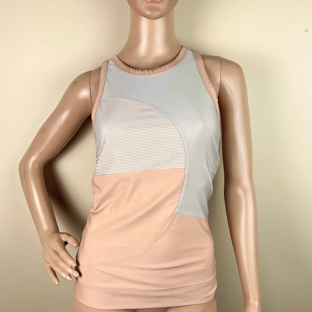 ADIDAS BY STELLA MCCARTNEY BEIGE RACERBACK TANK TOP - Picture 2 of 5